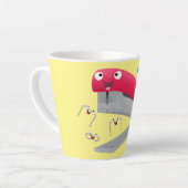 Cute red happy stapler cartoon latte mok (Linkerhoek)
