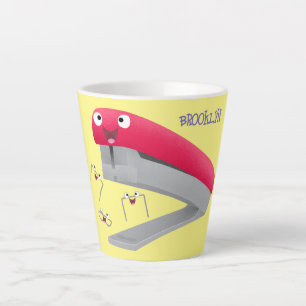Cute red happy stapler cartoon latte mok