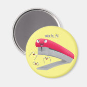 Cute red happy stapler cartoon magneet (Voorkant / Achterkant)