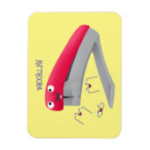 Cute red happy stapler cartoon magneet (Verticaal)