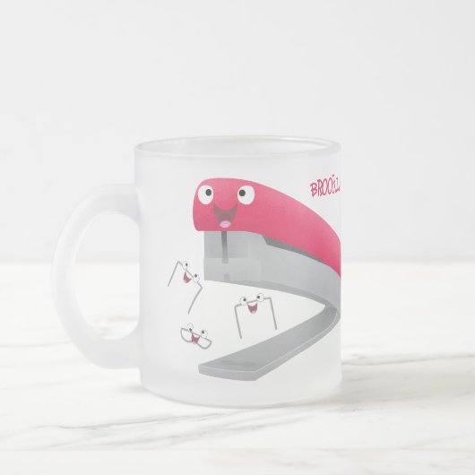 Cute red happy stapler cartoon matglas koffiemok (Links)