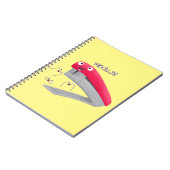Cute red happy stapler cartoon notitieboek (Linkerzijde)