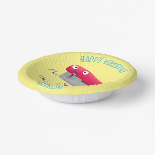 Cute red happy stapler cartoon papieren kommen (Gebogen)