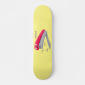 Cute red happy stapler cartoon persoonlijk skateboard (Voorkant)