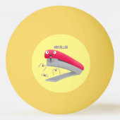 Cute red happy stapler cartoon pingpongbal (Voorkant)