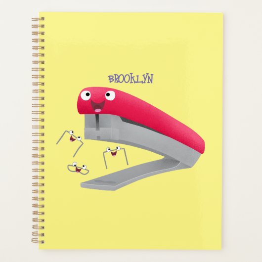 Cute red happy stapler cartoon planner (Voorkant)