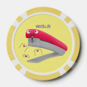 Cute red happy stapler cartoon poker chips (Achterkant)