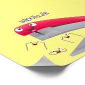 Cute red happy stapler cartoon poster (Hoek)