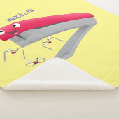 Cute red happy stapler cartoon sherpa deken (3/4)