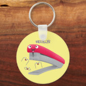 Cute red happy stapler cartoon sleutelhanger (Voorkant)