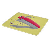 Cute red happy stapler cartoon snijplank (Hoek)