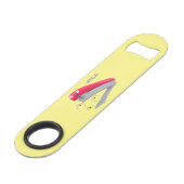 Cute red happy stapler cartoon speed flessenopener (Voorkant Gekanteld)