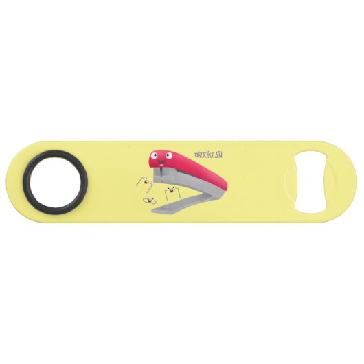 Cute red happy stapler cartoon speed flessenopener (Voorkant (Horizontaal))