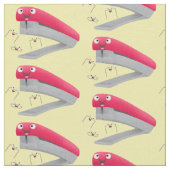 Cute red happy stapler cartoon stof (Close Up)