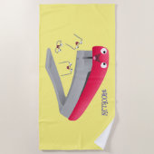 Cute red happy stapler cartoon strandlaken (Voorkant)