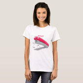 Cute red happy stapler cartoon t-shirt (Voorkant volledig)