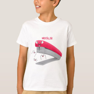 Cute red happy stapler cartoon t-shirt