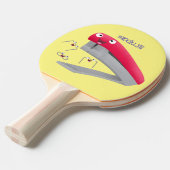 Cute red happy stapler cartoon tafeltennisbatje (Voorkant Gekanteld)