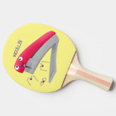 Cute red happy stapler cartoon tafeltennisbatje (Zijkant)