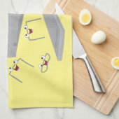 Cute red happy stapler cartoon theedoek (Quarter Fold)