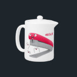 Cute red happy stapler cartoon theepot<br><div class="desc">Deze schattige rode nieter is klaar voor school of kantoor. Ontworpen in de stijl van de leuke cartoon illustratie.</div>