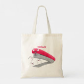 Cute red happy stapler cartoon tote bag (Achterkant)