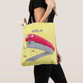 Cute red happy stapler cartoon tote bag (Dichtbij)