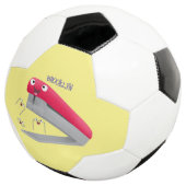 Cute red happy stapler cartoon voetbal (Drie kwart)