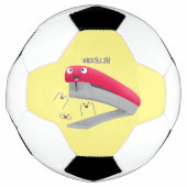 Cute red happy stapler cartoon voetbal (Voorkant)