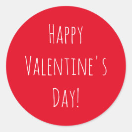 Cute Red Happy Valentine Day Ronde Sticker