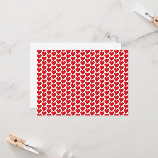 Cute red hararts patroon moderne Valentijnsdag Kaart (Voorkant / Achterkant in situ)