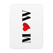 Cute red hart aangepaste initialen monogram magneet (Verticaal)