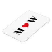 Cute red hart aangepaste initialen monogram magneet (Linkerzijde)