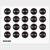 Cute red hart aangepaste initialen monogram ronde sticker (Vel)