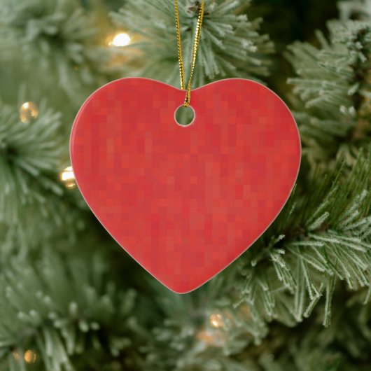 Cute red hart abstract patroon romantische kerst keramisch ornament (Boom)