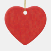 Cute red hart abstract patroon romantische kerst keramisch ornament (Achterkant)