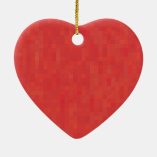 Cute red hart abstract patroon romantische kerst keramisch ornament (Achterkant)