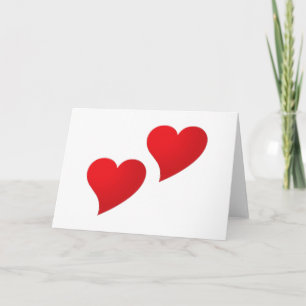 Cute red hart liefde koppel minimalistische elegan kaart