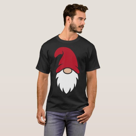 Cute Red Hat Christmas Gnome T-shirt (Voorkant volledig)