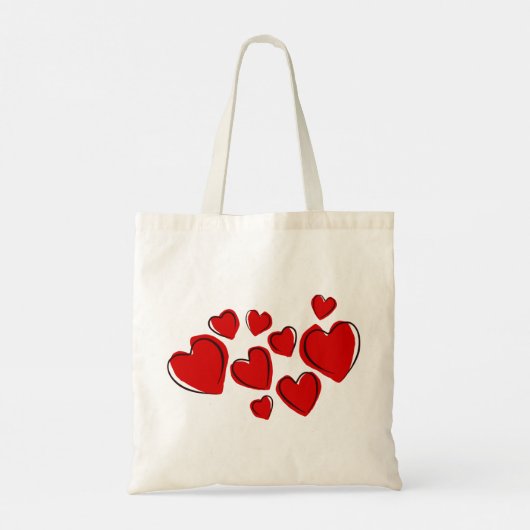 Cute Red Heart Abstract Tote Bag (Achterkant)