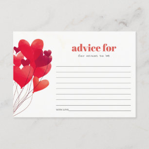 Cute Red Heart Balloons Advies voor mum Baby showe Informatiekaartje
