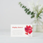 Cute Red Heart Balloons Display Shower Baby shower Informatiekaartje (Staand voorkant)