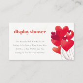Cute Red Heart Balloons Display Shower Baby shower Informatiekaartje (Voorkant)