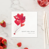 Cute Red Heart Balloons Lieverd Baby shower Servet (Insitu)