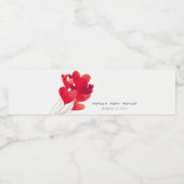 Cute Red Heart Balloons Lieverd Baby shower Waterfles Etiket (Enkel label)