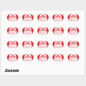Cute Red Heart “Box of Happiness” Gift Sticker (Vel)