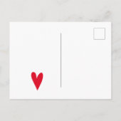 Cute Red Heart Briefkaart (Achterkant)
