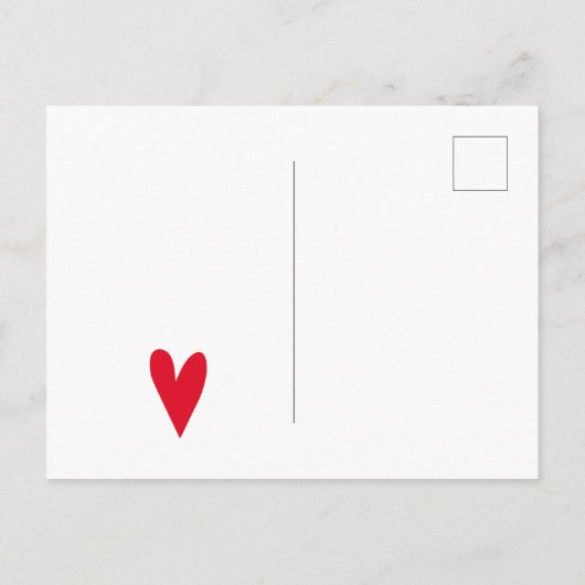 Cute Red Heart Briefkaart (Achterkant)