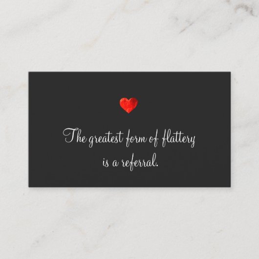 Cute Red Heart Customer Reference Kaart (Voorkant)