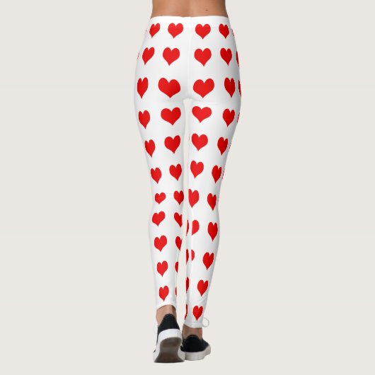 Cute Red Heart Design Leggings (Achterkant)